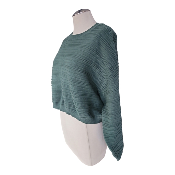 Billabong Chasing Light Scoop Neck Ribbed Sweater – Size L, Emerald Bay Green - Picture 4 of 11